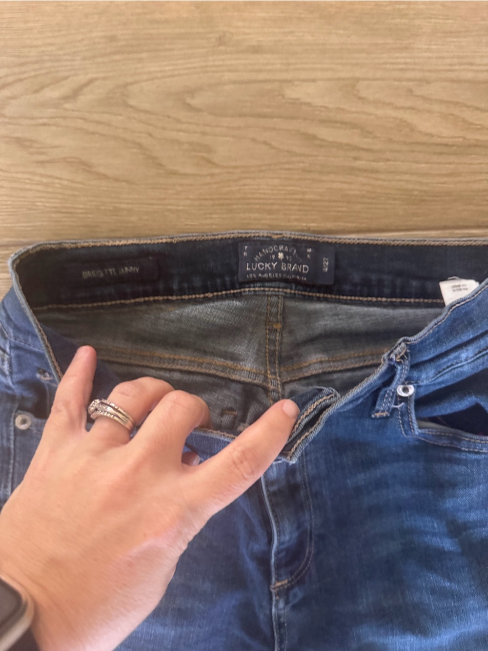 Classic Lucky Dark Wash Skinny Jeans - Blue - Picture 2 of 3
